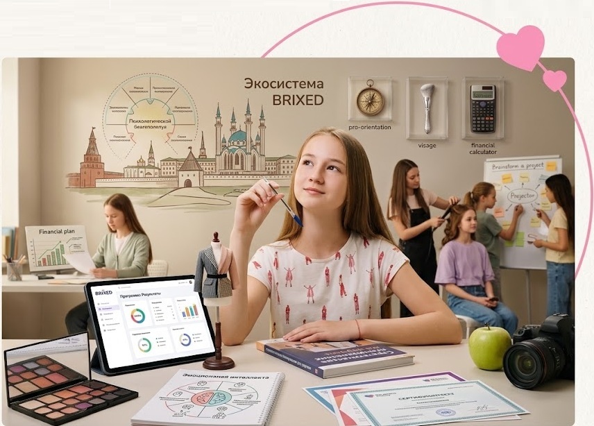 Наставник с ученицами Академии